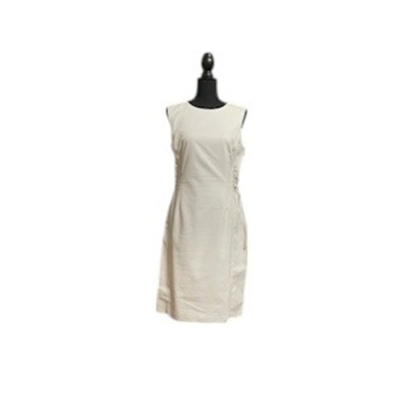 Calvin Klein Dresses & Skirts - Calvin Klein Dress Compression Cotton Lace Up Sleeveless White Size 12